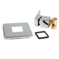 Robinet mural thermostatique ITALOMIX en laiton dissimulé, mitigeur de bain carré standard à poignée unique, finition polie, avec fonction pluie