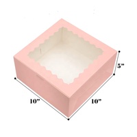 Boîtes à gâteaux roses bon marché avec fenêtre Boîte à gâteaux de qualité alimentaire avec planches à gâteaux Boîtes de boulangerie en carton blanc à impression personnalisée