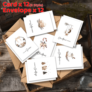 Enveloppes de cartes de Noël en carton personnalisées de haute qualité, cartes de vœux avec finition gaufrée, logo personnalisé, design vintage chaleureux, impression - Product Image 5