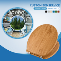 Abattant de toilette en bois de pin standard européen avec revêtement PVC et charnière en acier inoxydable