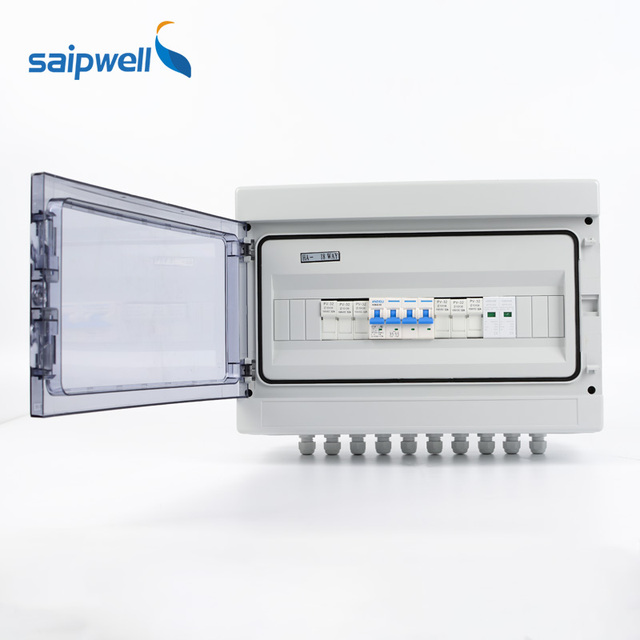 Solar PV Saipwell Combiner Box With Lightning Protection 15A 4strings 1000V for Solar Panel 550V DC Circuit Breaker Panel Solar
