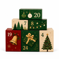 Boîtes de calendrier de l'Avent vides en gros à remplir, 24 compartiments, boîte en carton rigide DIY, tiroir cadeau compte à rebours de Noël