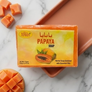 Savon naturel à la papaye Afrin enrichi aux huiles essentielles, éclaircissant la peau, anti-bronzage, pour une peau éclatante, savon de bain - Product Image 1