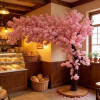 Arbre artificiel à fleurs de cerisier en PE, résistant aux UV, écologique, pour décoration extérieure de mariage ou d'hôtel, rose personnalisé