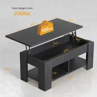Table basse extensible avec rangement caché et ouvert