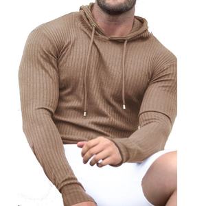 Sudadera con Capucha Deportiva Personalizada al por Mayor para Hombre, Ropa de Entrenamiento Ajustada de Primavera y Otoño, de Punto, de Manga Larga - Product Image 5