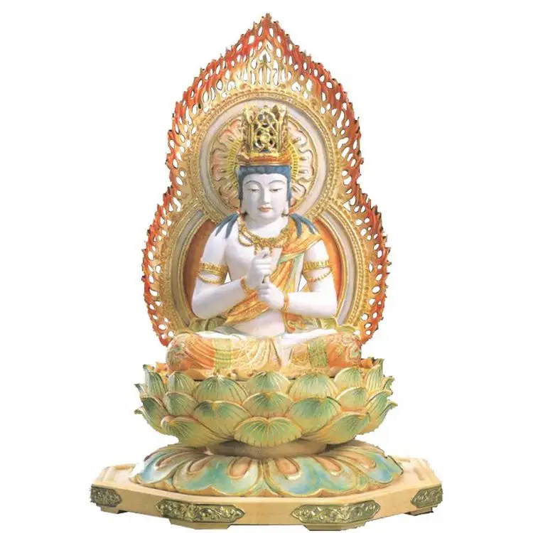Su misura di Alta Qualità Buddista Della Decorazione Della Casa di Ornamento di Lusso Giapponese Budda Statue di Legno