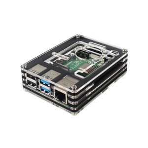 Boîtier acrylique transparent à 9 couches Origina pour Raspberry Pi 4 Modèle B avec coque noire + ventilateur de refroidissement + couvercle de protection pour Raspberry - Product Image 5