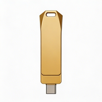 Unidad Flash USB Metálica Giratoria 2 en 1 de Gran Capacidad, 16GB/32GB/64GB/128GB, USB 2.0/3.0 OTG Tipo-C, Garantía de 2 Años