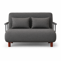 Multifunktionales Stoff-Klappsofa für Wohnzimmer, Bequemes Faulensofa mit Kissen, Platzsparend und Doppelnutzung