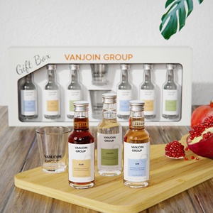 Custom 6PCS Pack <strong>Miniature</strong> 50ml Empty Beverages Alcohol <strong>Spirit</strong> Clear Frosting Wine <strong>Bottle</strong> Glass Liquor <strong>Bottle</strong> and Shots Cup