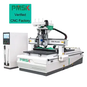 Çift kafa 6KW kafaları 3 eksen ahşap yuvalama Cnc Router makine mobilya üretimi için