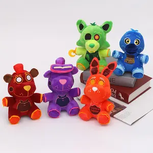 QY New products are selling well Cute Cartoon Fnaf Series Doll Plush Toys Midnight Red Bear New Purple Bear Doll Toy