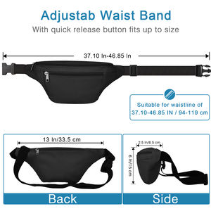 Sac de ceinture décontracté pour femmes, pochette de téléphone de voyage Oxford sac <span class=keywords><strong>banane</strong></span> noir pour hommes - Product Image 4