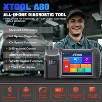 2025 plus récent XTOOL A80 Scanner de Diagnostic de voiture système complet programmeur de clé ECU codage 42 + fonctions spéciales Source d'alimentation batterie