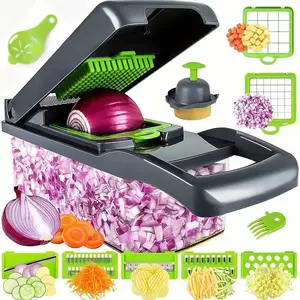 Hot Selling Kitchen Accessories 12 In 1 Manual Mandoline Slicer Food Onion Cutter Veggie Dicer Multifunctional Vegetable Chopper
