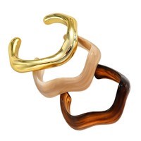 Bracelet manchette minimaliste irrégulier en acrylique pour femme, jonc ouvert en résine, bijou tendance