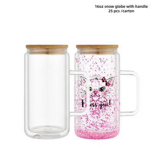 Bicchiere in <span class=keywords><strong>Vetro</strong></span> Smerigliato a Doppia Parete per Sublimazione, Pre-Forato, da 3oz, 16oz, 17oz, 20oz, 40oz, <span class=keywords><strong>con</strong></span> Coperchio e Cannuccia per Tè, Succhi, <span class=keywords><strong>Caffè</strong></span> - Product Image 2