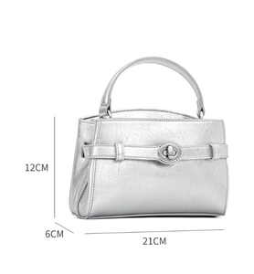 Bolsos de mujer de cuero vegetal de alta calidad al por mayor, diseño de cierre de lujo pequeño, logotipo, color y tamaño personalizables. - Product Image 5