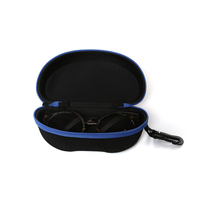 Emballage de lunettes semi-rigide surdimensionné étui à lunettes en microfibre Eva à fermeture éclair pour lunettes de soleil