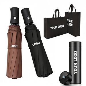 Parapluie de pluie compact pour homme, personnalisé avec logo, idéal pour cadeaux d'affaires promotionnels - Product Image 1