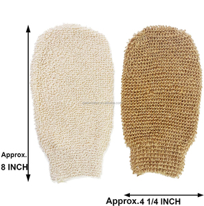 Gants exfoliants en chanvre et jute naturels avec logo personnalisé, écologiques, pour le bain, gommage corporel en profondeur, gants exfoliants pour la douche - Product Image 2