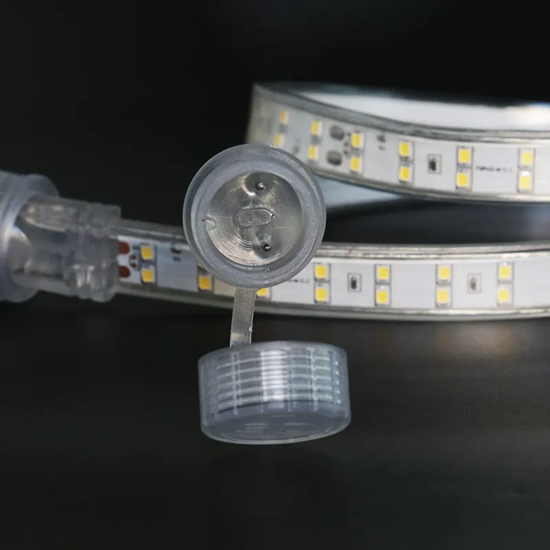 New Design Waterproof Connectors 17x7mm 110V 220V SMD2835 Ultra Bright LED Strip Double Rows Mono Color Flexible Tube Rope Light