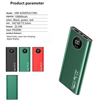 Pengisi Daya Cepat Dua Arah Bahan Aloi Aluminium QC3.0 PD22.5w 3 Output 2 Port Input Pengisi Daya Super Cepat 10000Mah