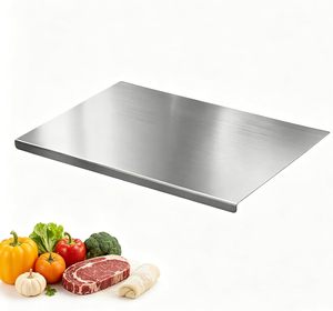 厨房用不锈钢切菜板、揉面切菜板垫、肉类烘焙用金属切菜板、小型切菜板 - Product Image 1