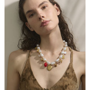 JINYOU 3432 Mulheres Moda Impermeável Charme Pingente Simulado Barroco Pérolas Handmade Beads Declaração Colar Colar Jóias - Product Image 4