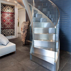 Prima Outdoor Curvo Escadas Idéias <span class=keywords><strong>Metal</strong></span> Escadaria Espiral Preços Escadaria Espiral Escadas Led Stair Pequeno Escalier Espaço - Product Image 3