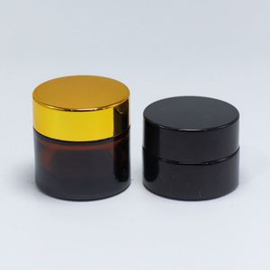 Vente en gros de contenants cosmétiques en verre ambré pour crème pour le visage, 30g, 50g, 60g, 100g, 120g, 150g, 240g, 270g, avec couvercle à vis noir ou doré - Product Image 3