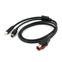 Cable Divisor en Y USB 2.0 B Macho a Conector Hoslden de 3 Pines y Mini-DIN de 24 V para Impresora de SISTEMA POS