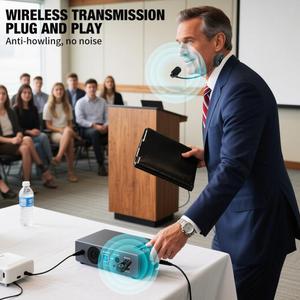 K-06 2.4G Headset Amplifier Mikrofon Nirkabel yang Dipasang di Kepala, Spesifikasi: 1 in 2