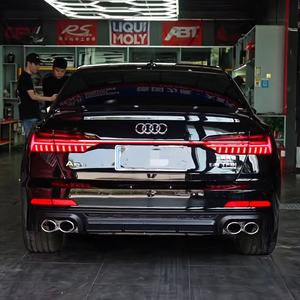 Nouveau 19-25 <span class=keywords><strong>Audi</strong></span> C8 A6 Modifié S6 Kit de Rétrofit/Amélioration Adaptation Universelle Lame Arrière Quatre Sorties d'Échappement à Visser Pare-chocs Noir - Product Image 5