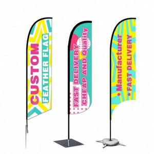 Advertising Outdoor Indoor Beach <b>Flag</b> Stand Banners Ice Cream Brand Promo Blade Spike Aluminum 2M 3M 4M 5M Custom Beach <b>Flag</b> - Product Image 2