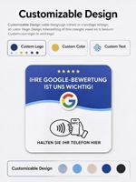 Autocollant de table NFC Google Review en PVC programmable pour avis Google, taille personnalisée, texte pour entreprises et magasins (213, 215)