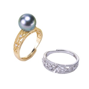 Anneau en argent S925 à faire soi-même avec perles, accessoire de mode pour femmes, perles de 6 à 8 mm avec support vide 10374 pour accessoires assortis - Product Image 3