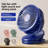 Ventilateur USB Mini Clip de Bonne Qualité, Portable, Rechargeable, Silencieux, 4 Vitesses, pour Bureau, Dortoir, Vent Puissant, de Bureau