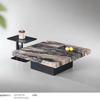 Table basse moderne de luxe minimaliste en marbre avec design extensible multifonctionnel et écologique pour salon