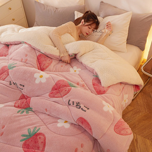 Manta de lana de poliéster acolchada con estampado nórdico, suave y acogedora, gruesa, para decoración del hogar en invierno - Product Image 3
