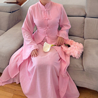 Loriya Vente en gros Nouvelle robe Abaya Ramadan Ensemble deux pièces Vêtements islamiques Abaya unie Modeste Robe musulmane pour femmes