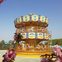 Manèges amusants super de luxe à deux étages carrousel joyeux aller rond carrousel avec haut standard