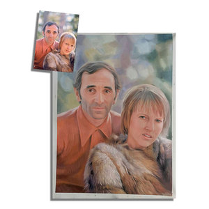 Arte Original hecho a mano 100% pintura al óleo estilo moderno hombre y esposa Retrato Sobre lienzo para el hogar o Villa Hotel decoración de la pared de la habitación - Product Image 1