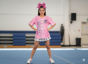 Sublimação barato personalizado bordado respirável Spandex/poliéster mulheres equipe elogio Baseball Jersey com strass AB - Product Image 4