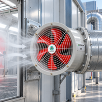 Ventilateur axial tubulaire 220V pour cabine de peinture avec moteur antidéflagrant 500mm pour entrepreneurs en revêtements