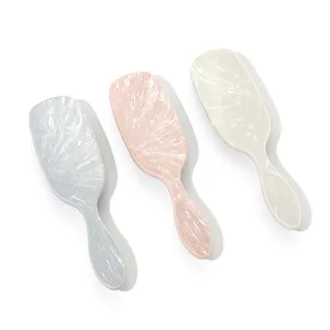 FYD थोक प्लास्टिक पोर्टेबल ABS गुलाबी मार्बल डिटैंगलिंग हेयर ब्रश कंघी महिलाओं के लिए मार्बल हेयर ब्रश