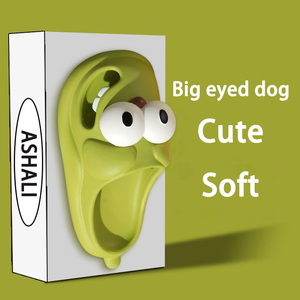 Chinelo Feminino Respirável Antiderrapante de EVA Macio com Desenho de Cachorro Fofo de Olhos Grandes, Tendência de Moda para Todas as Estações, Calçado Interno/Externo - Product Image 4