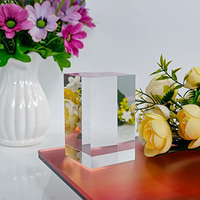 Cube Photo en plexiglas transparent, moulé sur mesure, bloc d'affichage en acrylique