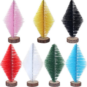 Petites décorations d'arbre de Noël pour Amazon Micro paysage mise en page losange Mini pin aiguille arbre ornements en sisal et PET - Product Image 4